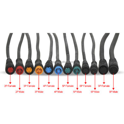 quality  2/3/4/5/6/7/8/9  Pin female male Connector Cable Waterproof wire for electric Ebike Display Pin Cable scooter accessories factory