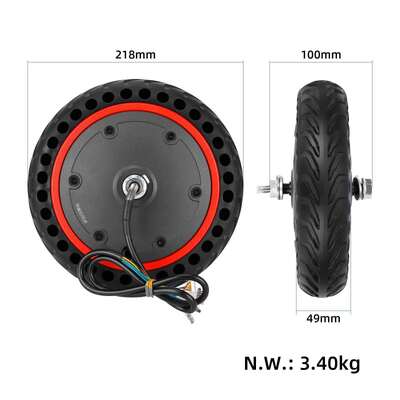 Second-Generation 36V350W8.5 Inch Red Edge Motor for Electric Scooter Pro Scooter Motor Accessories