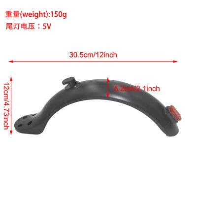 8.5-Inch Rear Fender for Electric Scooters ABS 4-Hole Tail Light Mud Guard Tire Protection Cover 5V Scooter Rear Mud Tile Fender