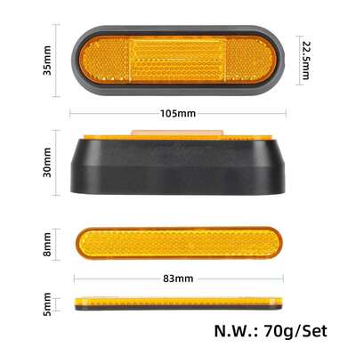 Trottinette Electrique Dualtron Side Cover Front Rear Wheel Hub for Segway MaxG30/G30D/G30E/G30LP Scooter Parts Reflective Block