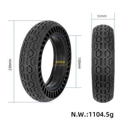 10-Inch Solid Honeycomb Tire for Ninebot MaxG30 Dualtron Trottinette Electrique 40mm Slot Rubber 10*2.5-6 Size Scooter