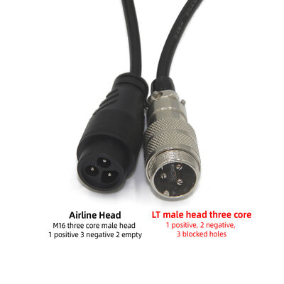 3 Pin 13.6inch Waterproof Male Female Connector Cable scooter E-bike Battery Charge Waterproof Connector Wire