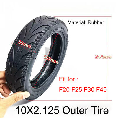 10X2.125 Outer Tire 10*2.125 Rubber Tube Tyre Inner Diameter for Ninebot F30/F40 10 Inch Scooter Wheels Spare Parts