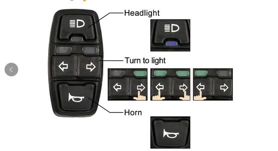 3-in-1 Electric Bike Scooter 36V 48V Horn Headlight Steering Switch DK336 Parts for Electric Bicycles
