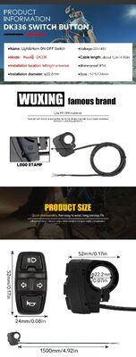 3-in-1 Electric Bike Scooter 36V 48V Horn Headlight Steering Switch DK336 Parts for Electric Bicycles