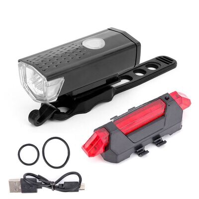 Hot Selling Rechargeable LED Bicycle Light Set Waterproof with Battery Power Supply for Outdoor Activities