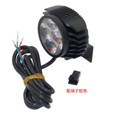 12W Front LED Electric Scooter Bicycle Light 2-in-1 Waterproof Bright Horn Headlight Ebike 12-80V Battery Powered for Bicycle