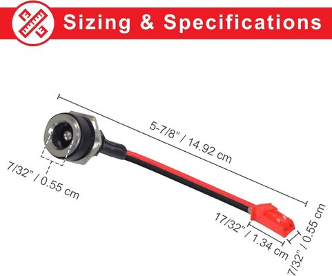 GOTRAX GXL V2 XR Elite XR Ultra Rival Electric Scooter Charger Port Replacement Part Coaxial 5.5 mm OD 2.5 mm ID Cable 36V Disc