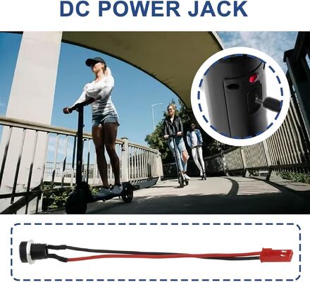 GOTRAX GXL V2 XR Elite XR Ultra Rival Electric Scooter Charger Port Replacement Part Coaxial 5.5 mm OD 2.5 mm ID Cable 36V Disc